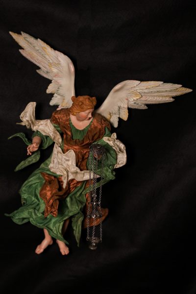 Angelo con testa in terracotta - 35 cm